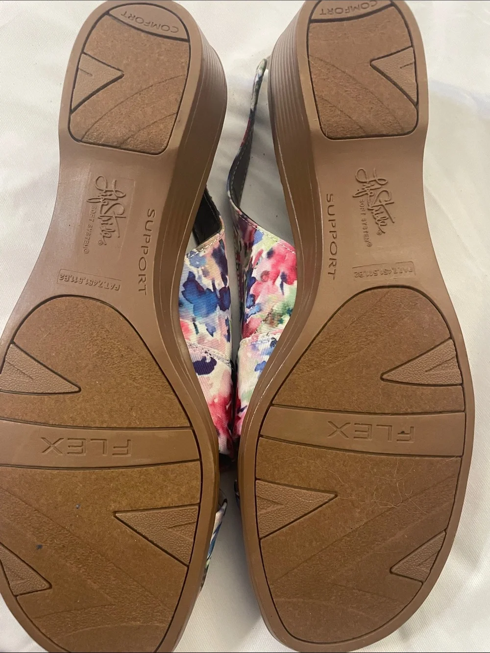 Life Stride Multicolor Floral Knot Slingback Wedge Sandals